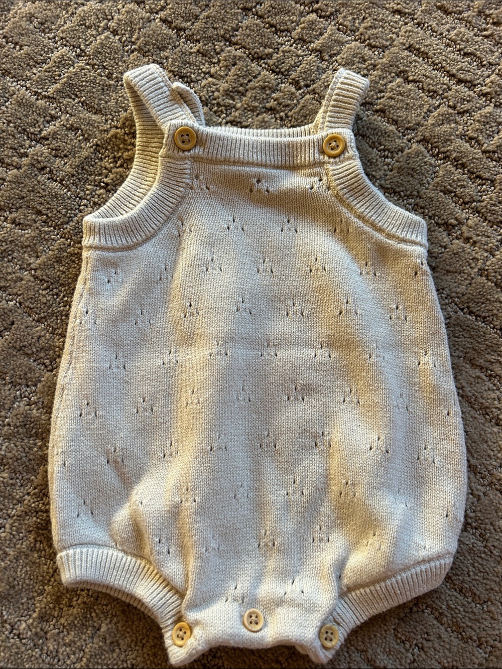 Carter's Cream Knit Button Romper